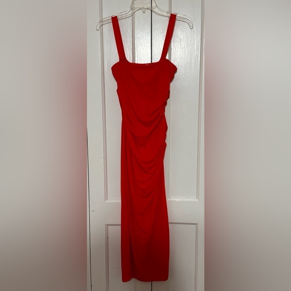 HELMUT LANG Twist Midi Dress in Poppy - Picture 6 of 10